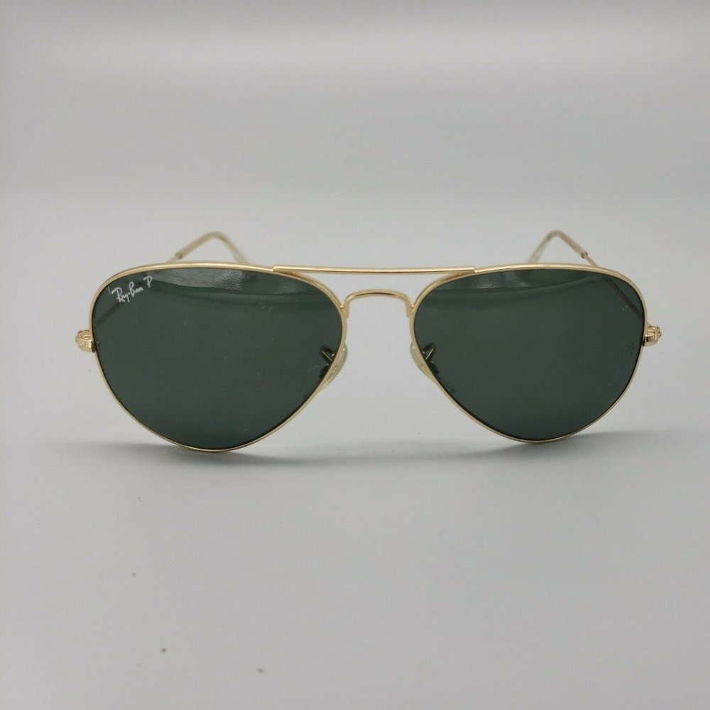 Ray Ban Polarized Sunglasses gold metal RB 58014 001/58